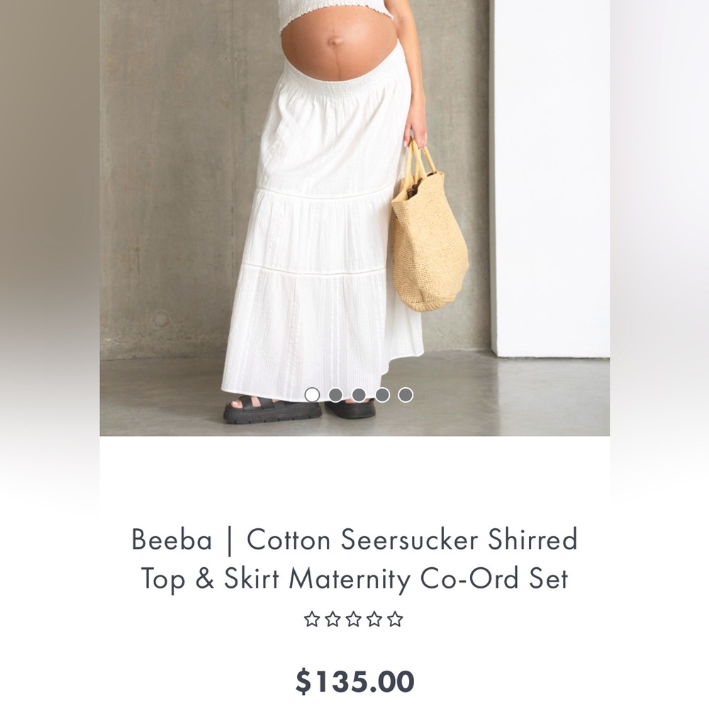Seraphine Maternity White long skirt
